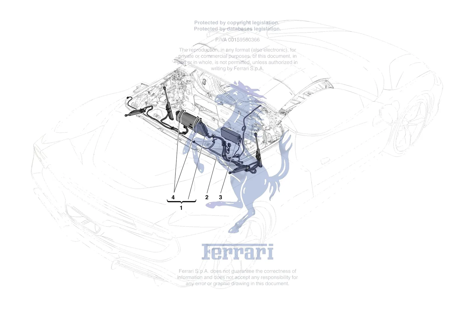 Ferrari 296 GTS [VEHICLE TRIM] - E.13.04 - ROOF - HYDRAULICS exploded diagram
