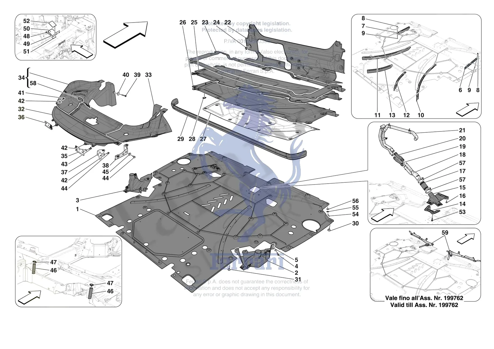 Ferrari 296 GTS [VEHICLE TRIM] - E.16 - REAR SHIELDS exploded diagram