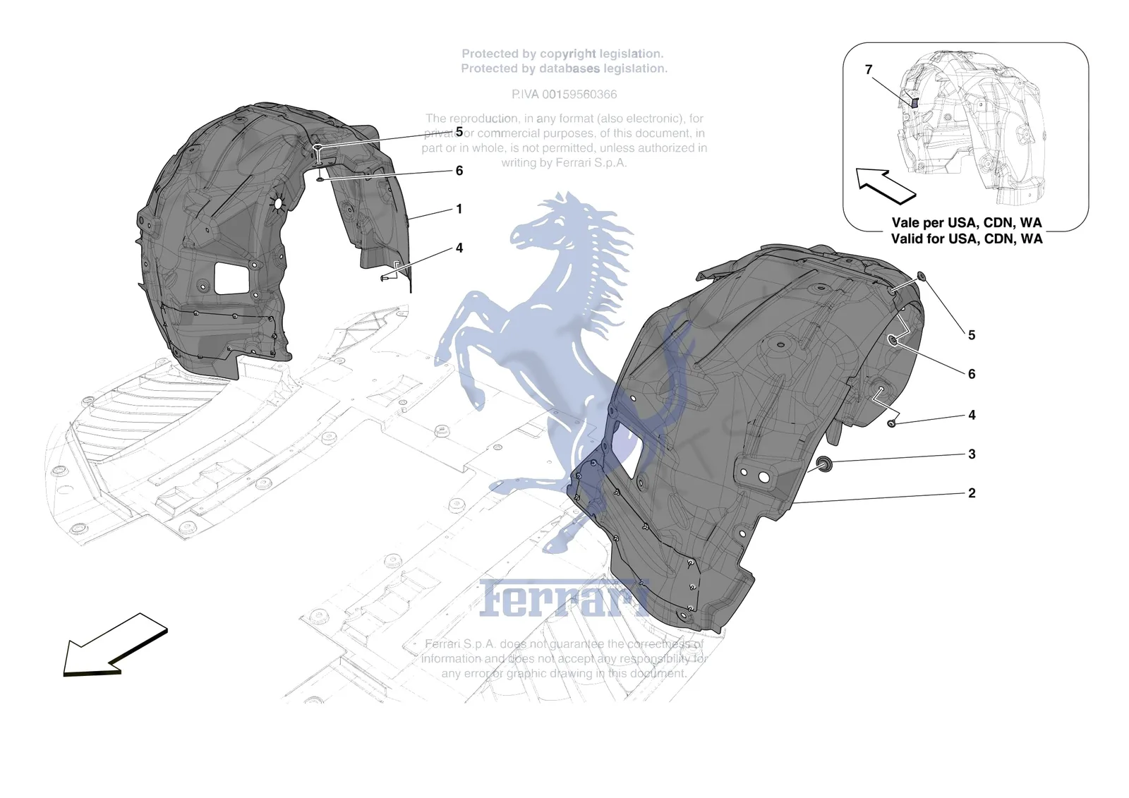 Ferrari 296 GTS [VEHICLE TRIM] - E.17 - FRONT WHEELHOUSE exploded diagram