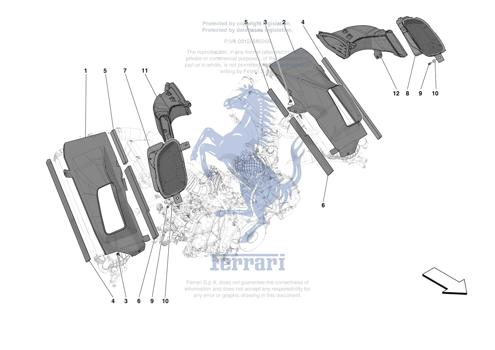 Ferrari 296 GTS [VEHICLE TRIM] - E.23 - LATERAL AIR INTAKES exploded diagram