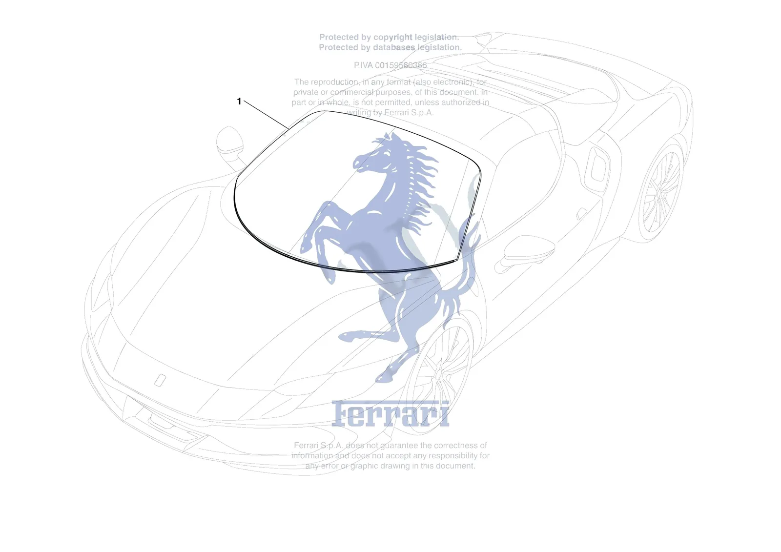Ferrari 296 GTS [VEHICLE TRIM] - E.25 - WINDSCREEN exploded diagram