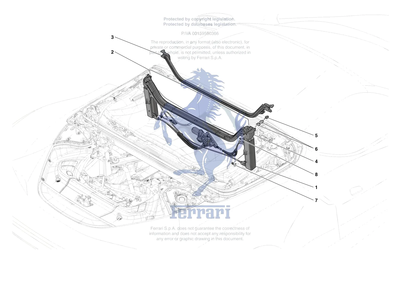 Ferrari 296 GTS [VEHICLE TRIM] - E.26 - REAR SCREEN exploded diagram