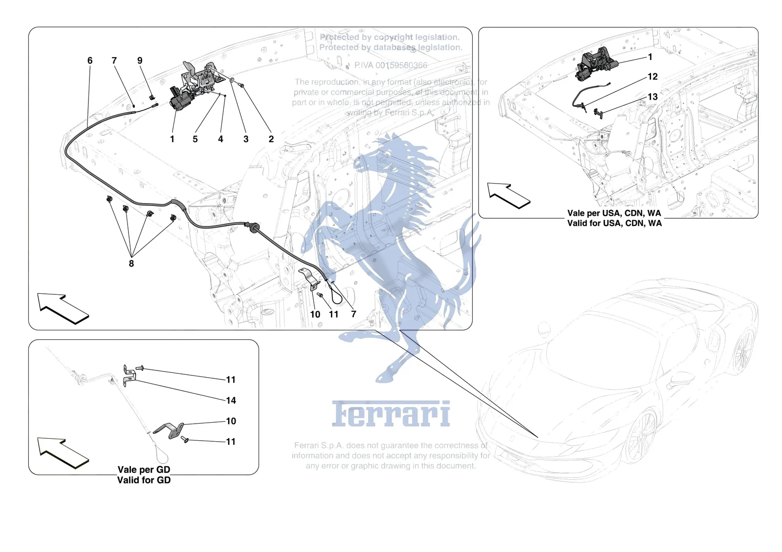 Ferrari 296 GTS [VEHICLE TRIM] - E.34 - FRONT LID LOCK exploded diagram