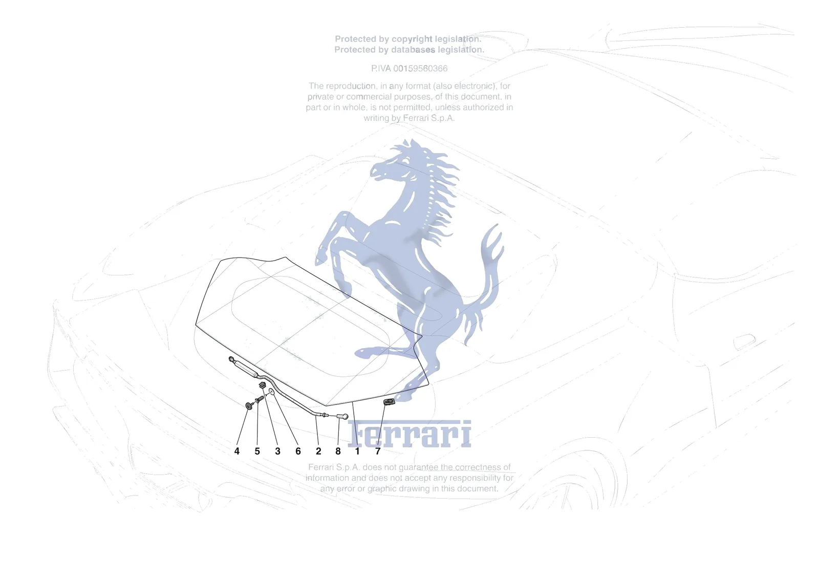 Ferrari 296 GTS [VEHICLE TRIM] - E.36 - REAR LID TRIM exploded diagram