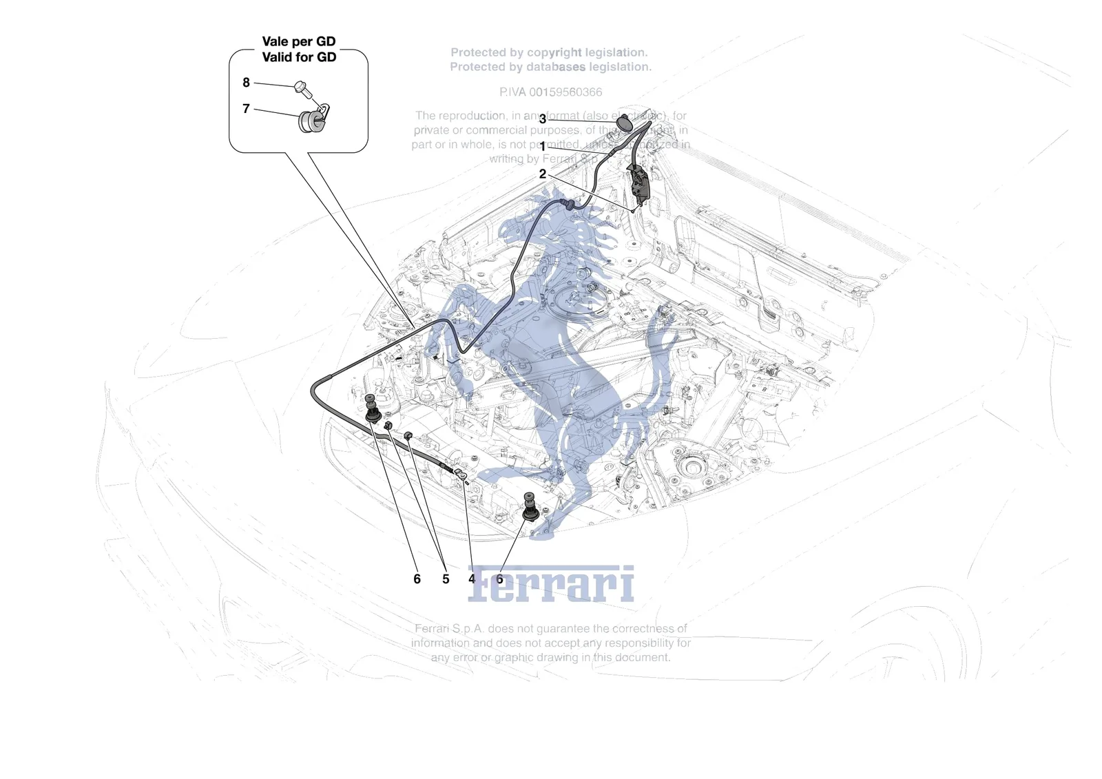 Ferrari 296 GTS [VEHICLE TRIM] - E.39 - REAR LID OPENING MECHANISM exploded diagram