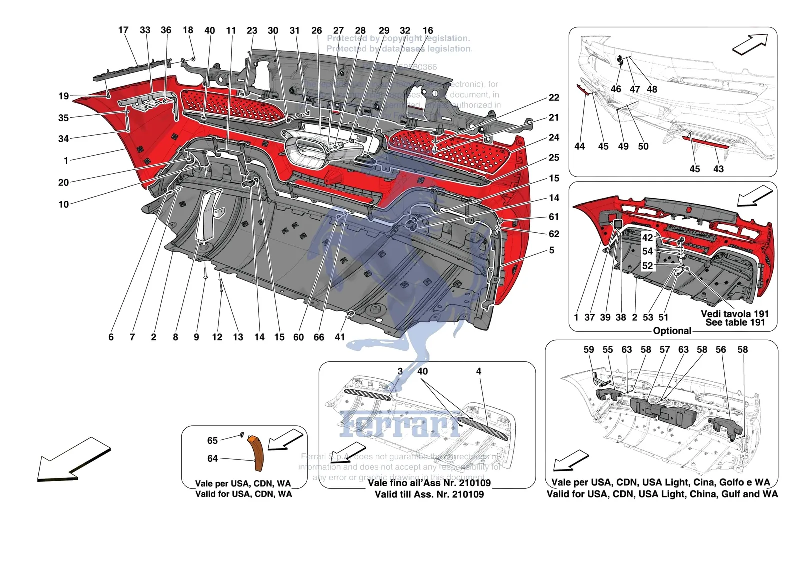 Ferrari 296 GTS [VEHICLE TRIM] - E.42 - REAR BUMPER exploded diagram