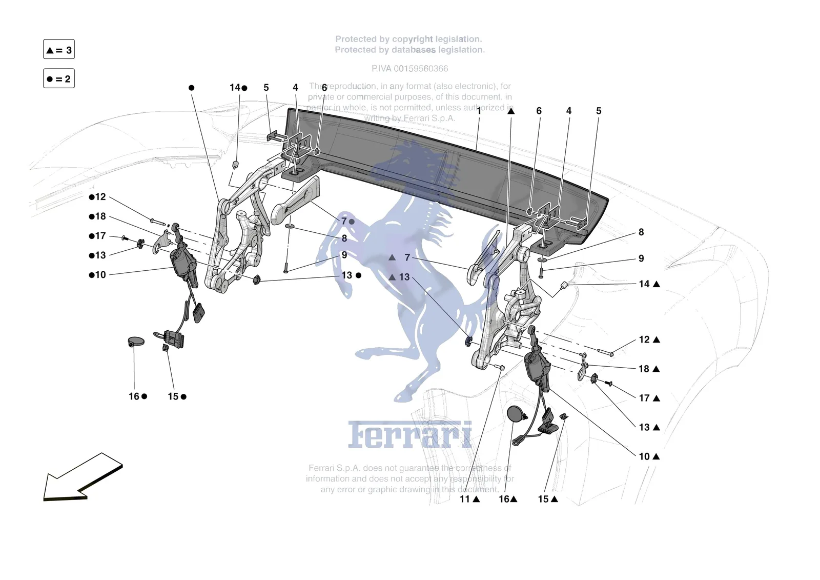 Ferrari 296 GTS [VEHICLE TRIM] - E.42 - REAR ACTIVE AERO exploded diagram