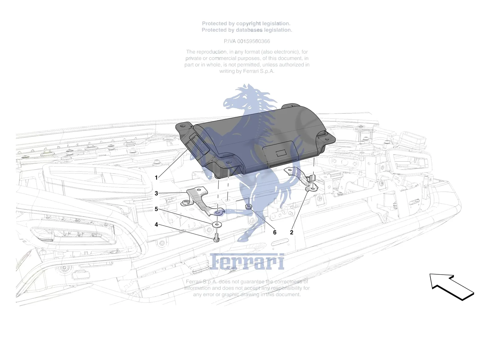 Ferrari 296 GTS [VEHICLE TRIM] - E.47.08 - DASHBOARD - PASSENGER AIRBAG exploded diagram