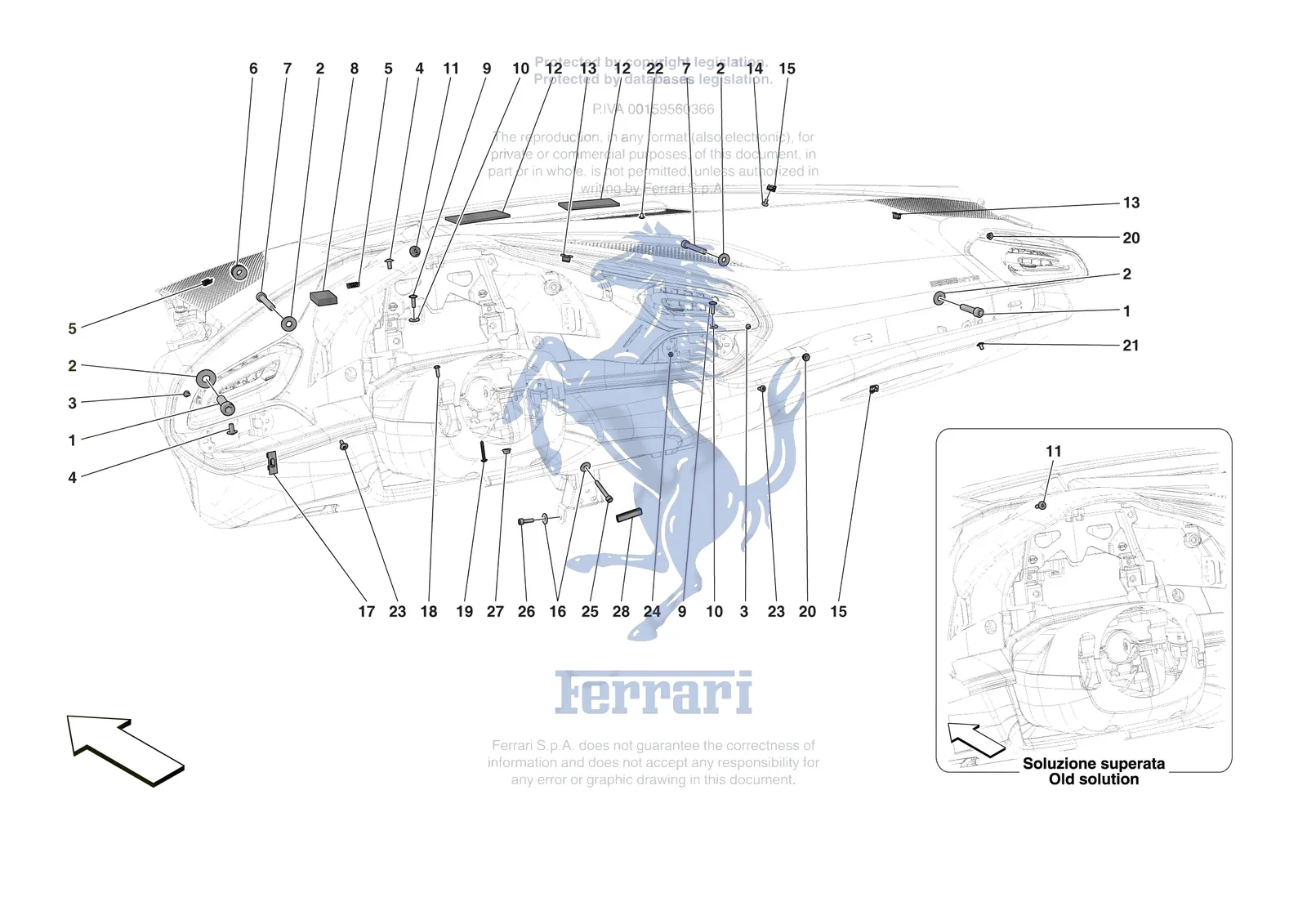 Ferrari 296 GTS [VEHICLE TRIM] - E.47.09 - DASHBOARD - FASTENERS exploded diagram