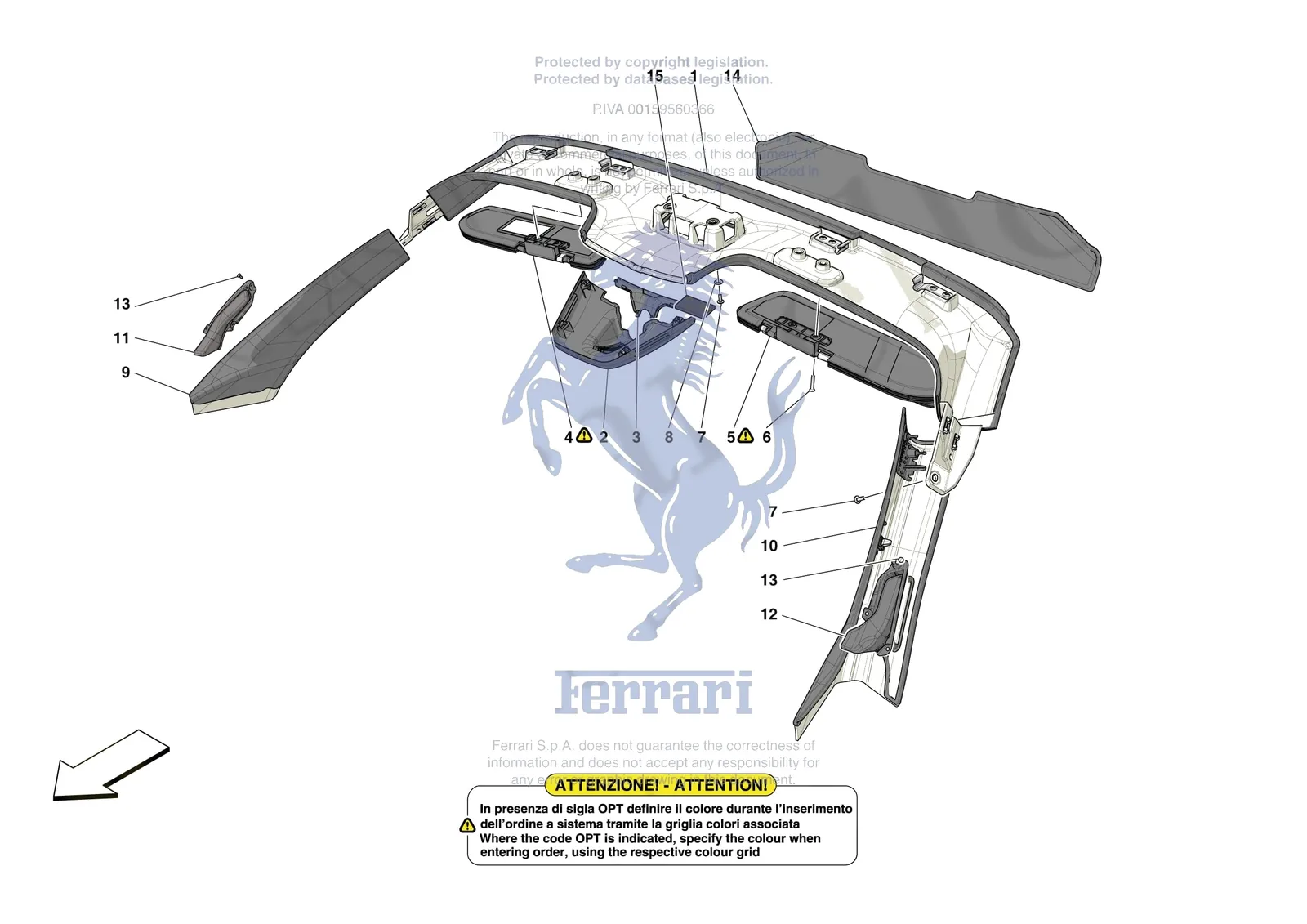 Ferrari 296 GTS [VEHICLE TRIM] - E.49 - INNER TRIM (ABOVE BELTLINE) exploded diagram
