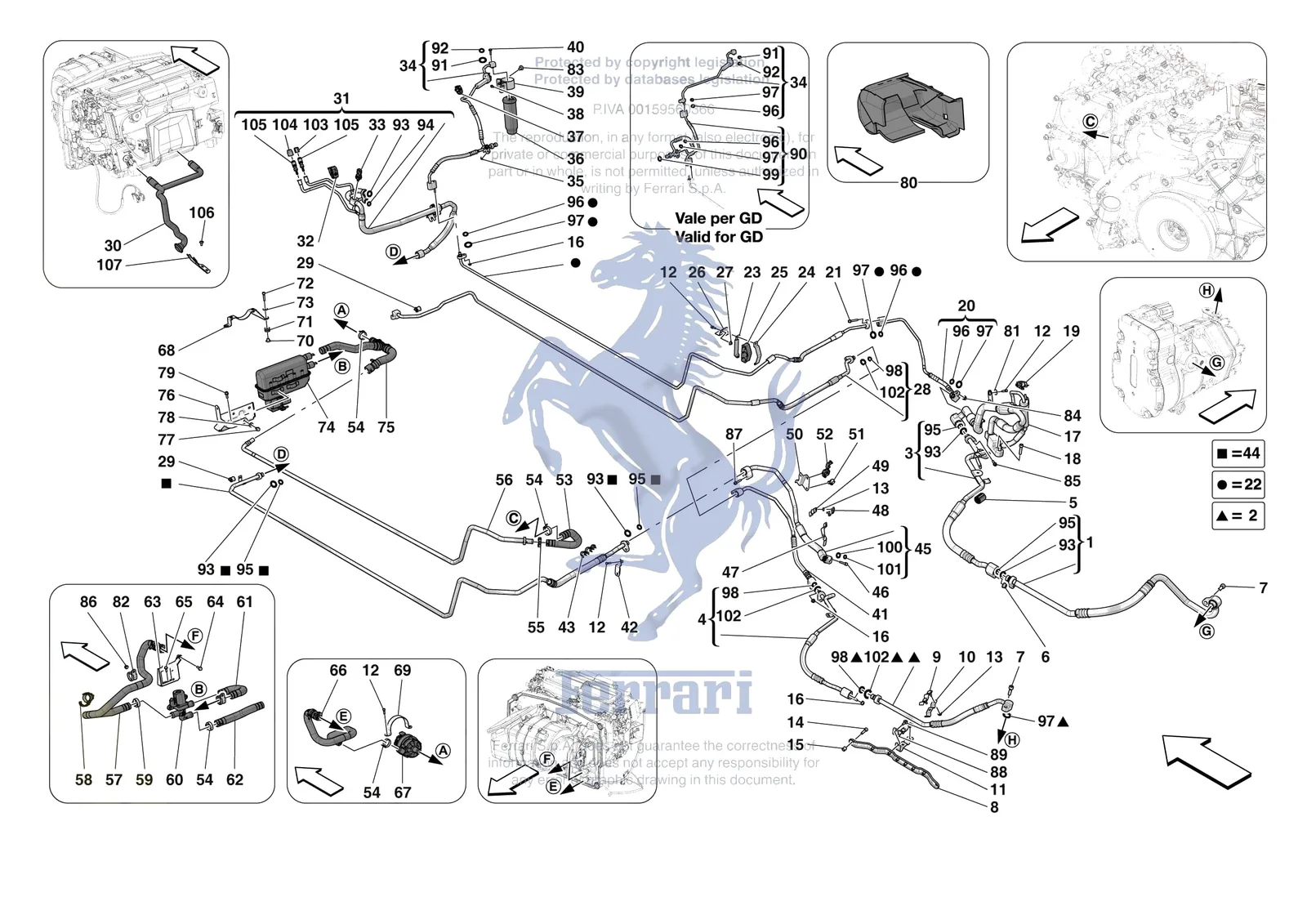 Ferrari 296 GTS [VEHICLE TRIM] - E.57.02 - AC SYSTEM - AIR CONDITIONER SYSTEM exploded diagram