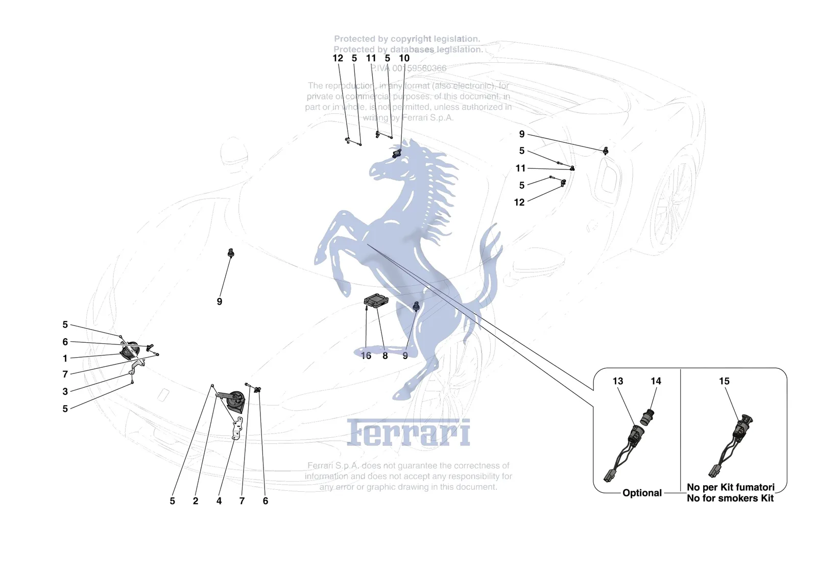 Ferrari 296 GTS [ELECTRICAL SYSTEM] - F.05 - OTHER ELECTRICAL DEVICES exploded diagram