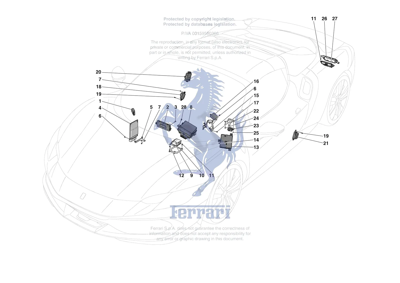 Ferrari 296 GTS [ELECTRICAL SYSTEM] - F.06 - ELECTRICAL SYSTEM CONTROL UNITS exploded diagram