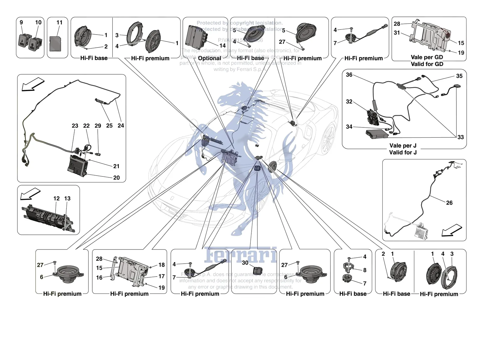 Ferrari 296 GTS [ELECTRICAL SYSTEM] - F.10 - AUDIO UNIT exploded diagram