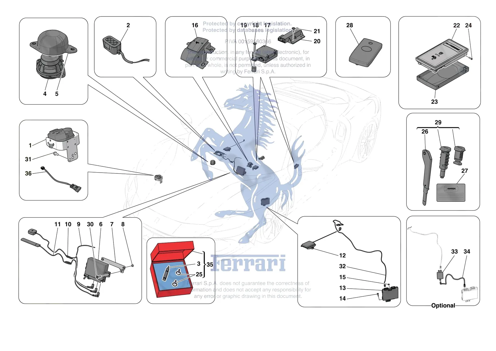 Ferrari 296 GTS [ELECTRICAL SYSTEM] - F.11 - ANTI-THEFT SYSTEM exploded diagram