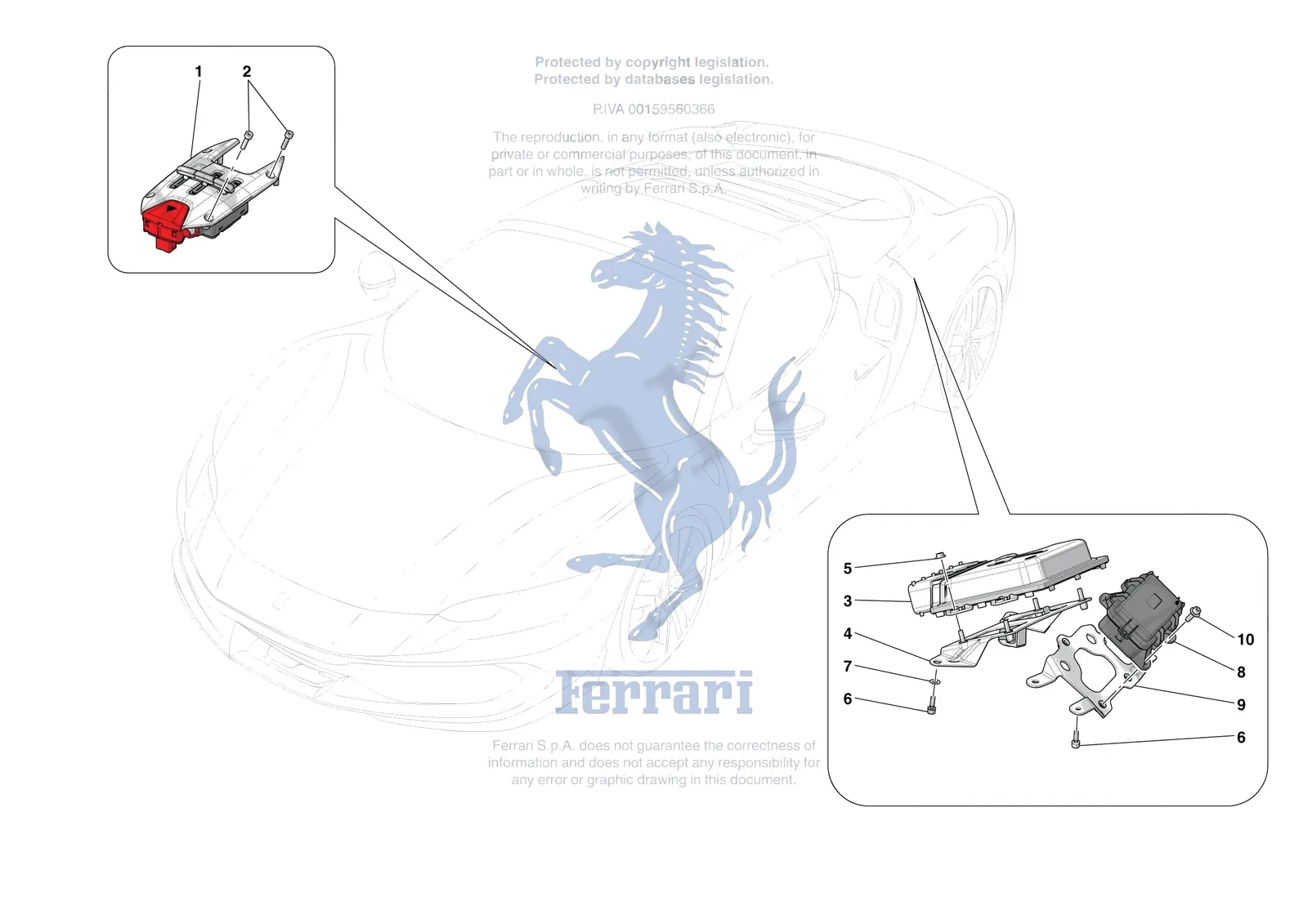 Ferrari 296 GTS [ELECTRICAL SYSTEM] - F.12 - DCT GEARBOX SYSTEM exploded diagram