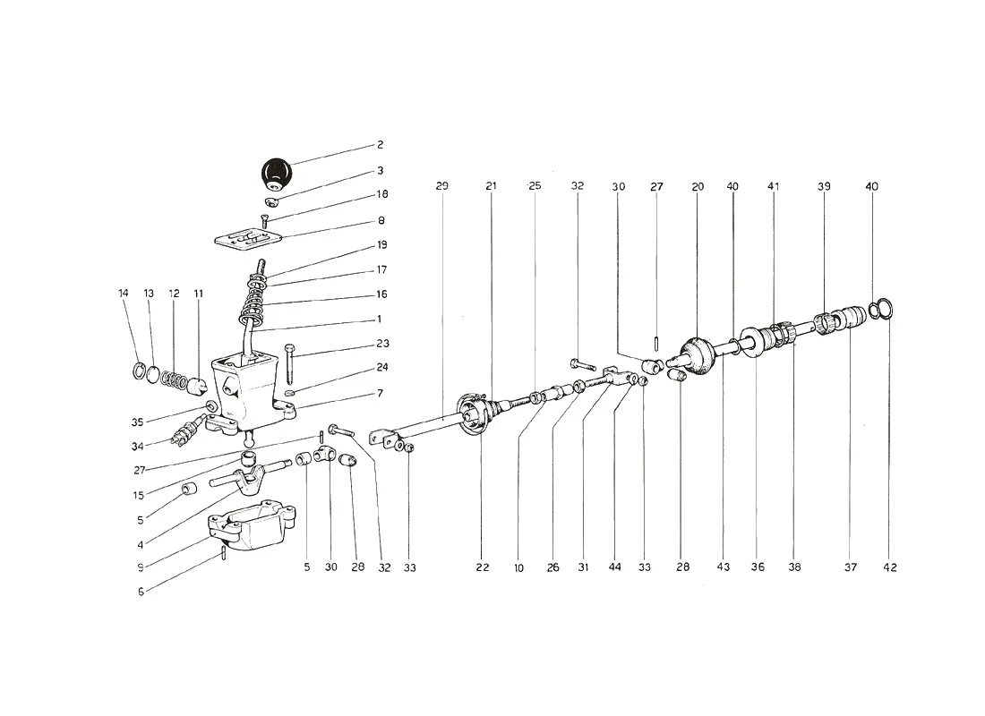 Outside Gearbox Controls (Up To No. 10114 Gs - 10100 Gd - 10358 U.S. Version)