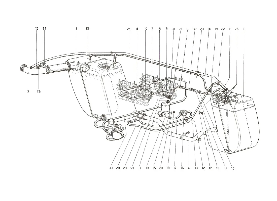 Fuel System (From No.11994 - U.S. 1976 Version)