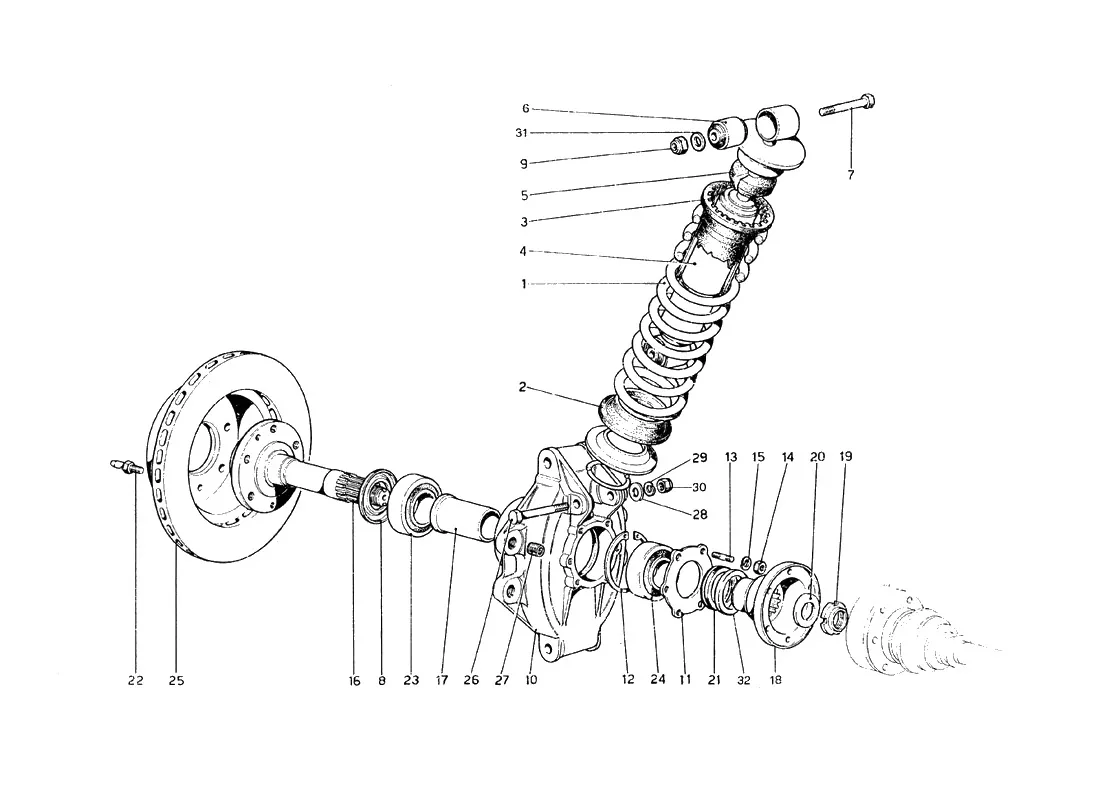 Rear Suspension - Shock Absorber & Brake Disc