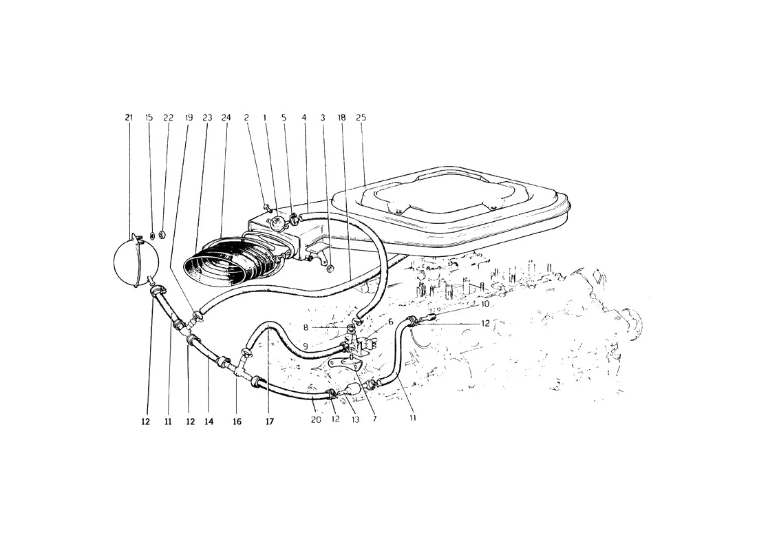 Intake Air Cleaner Valve And Lines (Variants For Usa - Aus And J Version)
