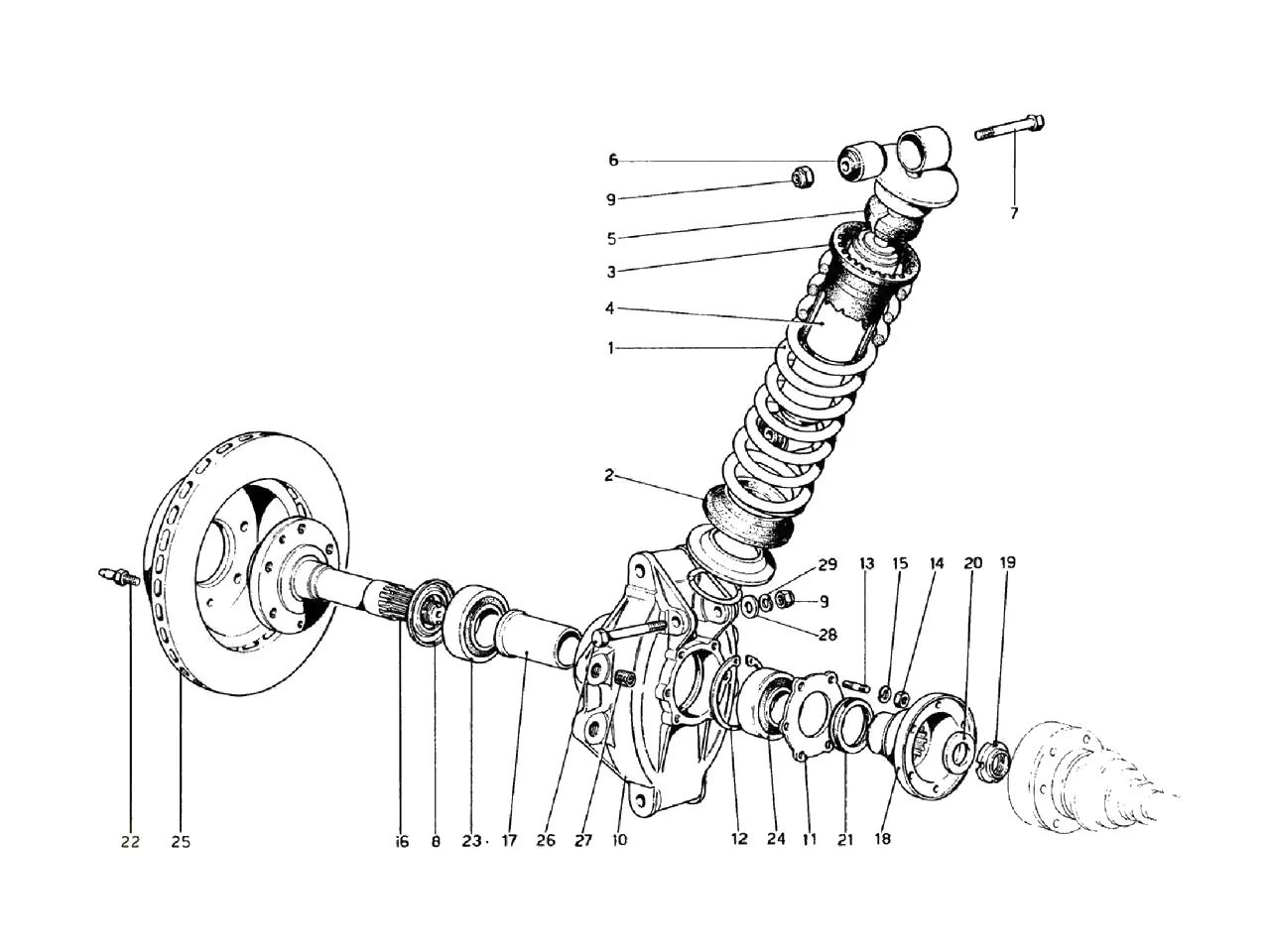 Rear Suspension - Shock Absorber And Brake Disc