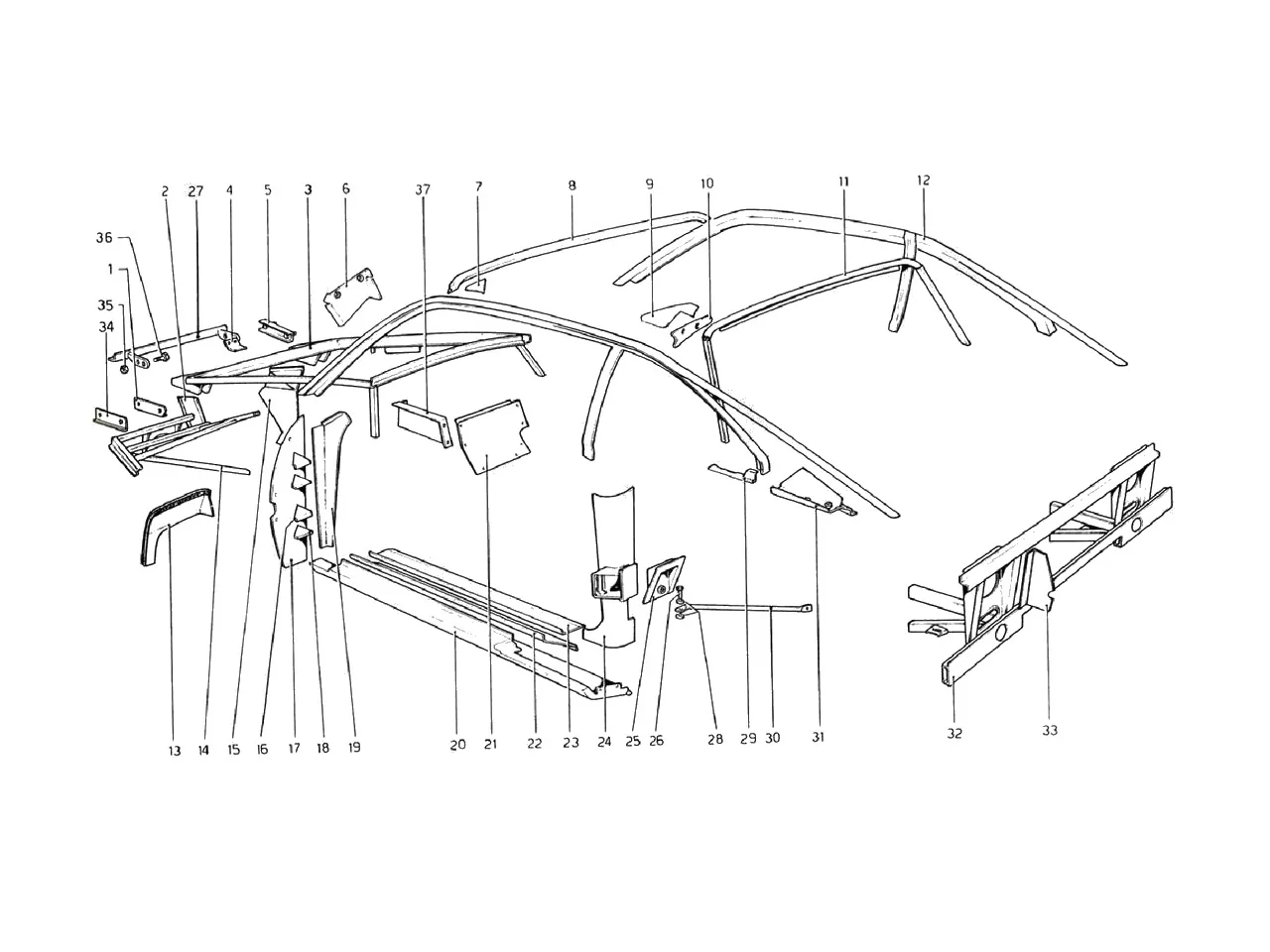 Body Shell - Inner Elements (Valid For RHD - Aus Versions)