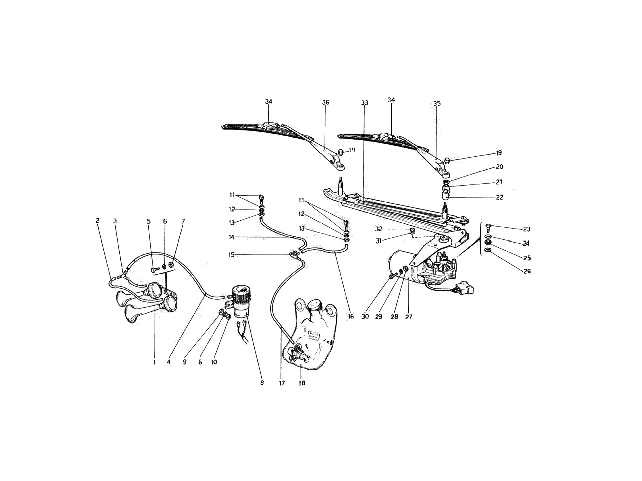 Windshield Wiper, Washer And Horn (Valid For RHD - Aus Versions)