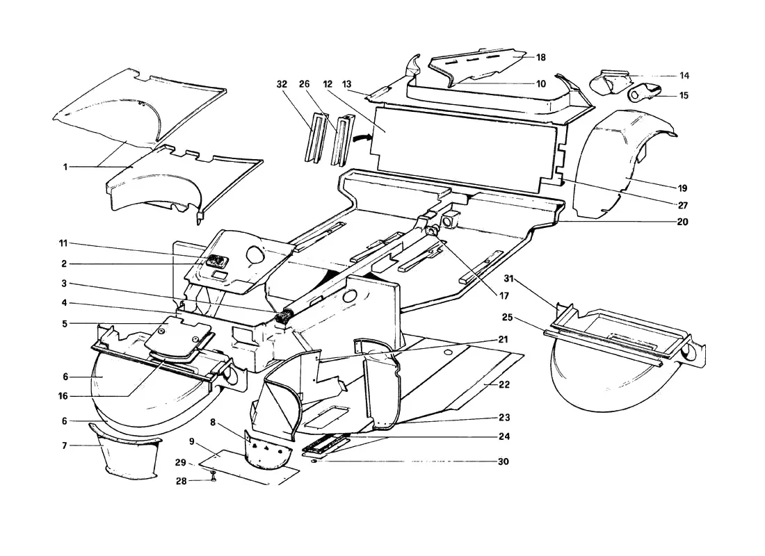 Body Shell - Inner Elements (Variants For RHD - Aus Versions)