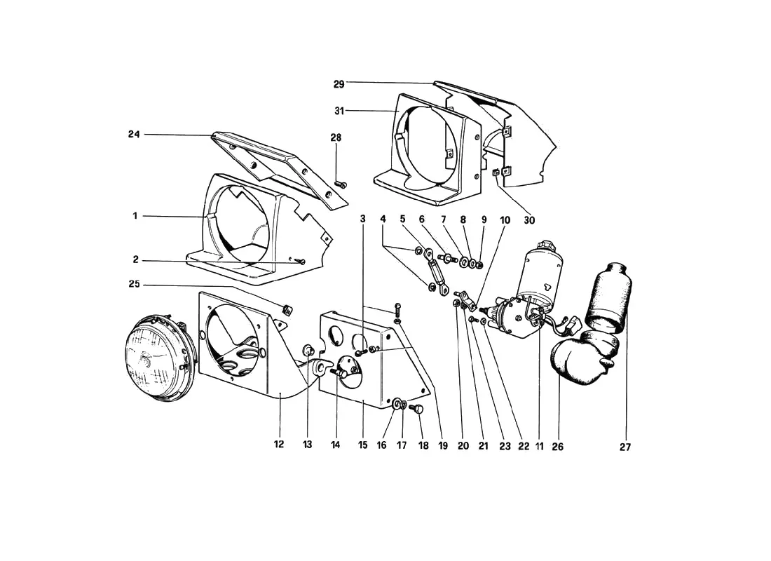 Headlights Lifting Device (Variants For RHD - Aus Versions)