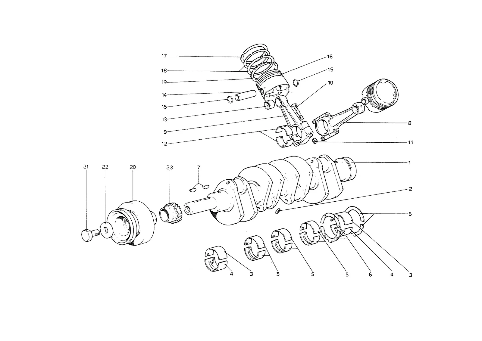 Crankshaft - Connecting rods and pistons