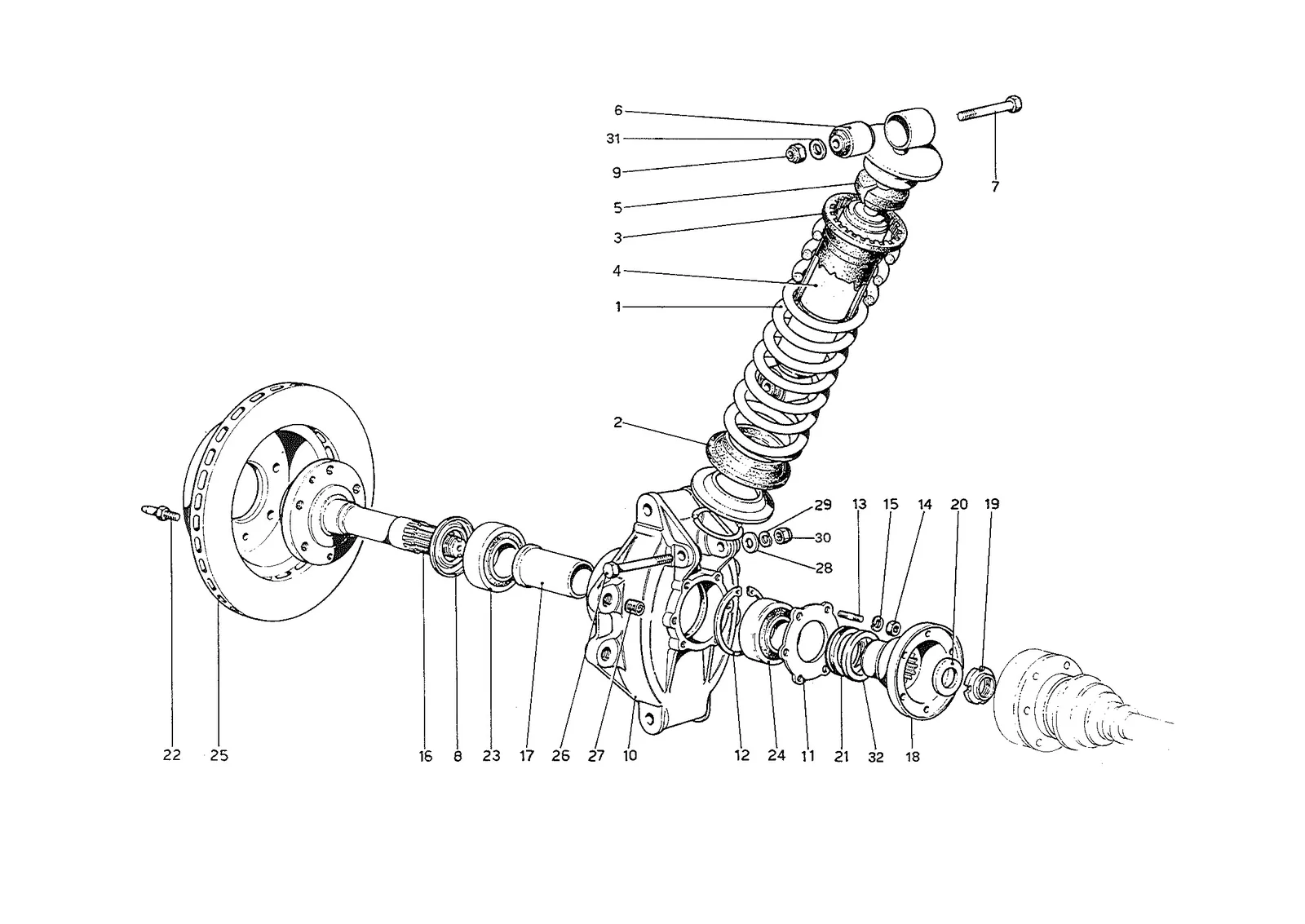 Rear Suspension - Shock Absorber & Brake Disc