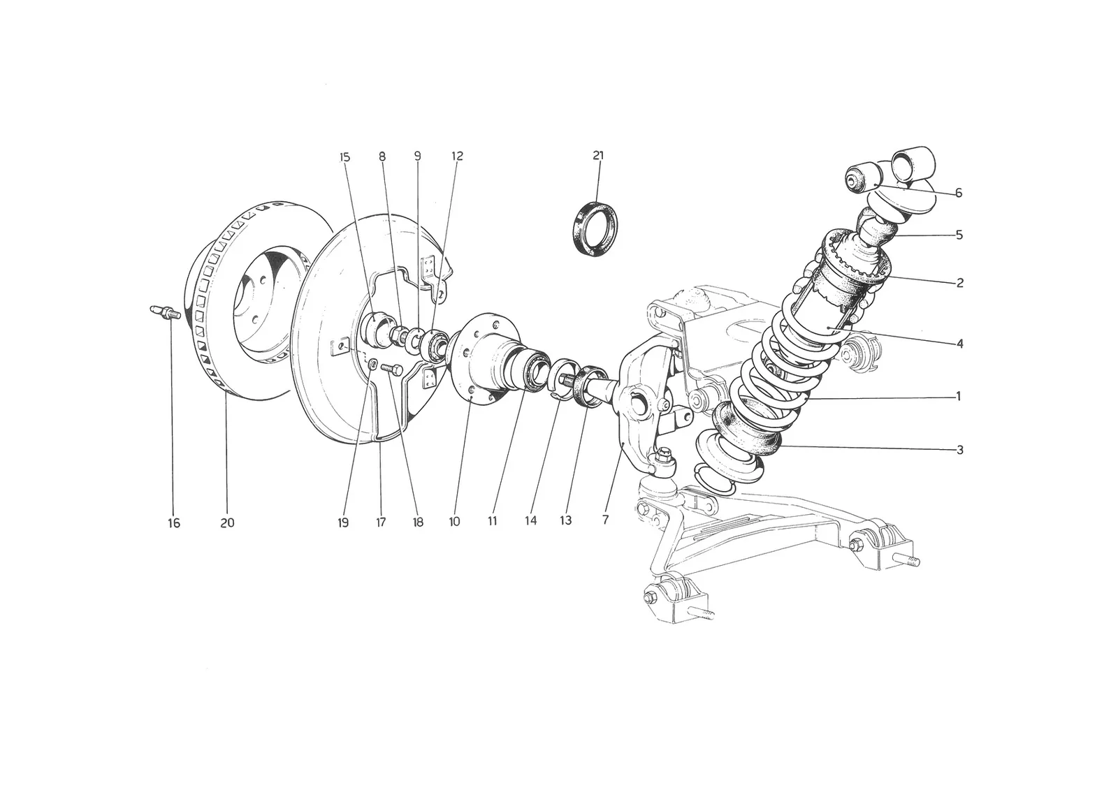 Front Suspension - Shock Absorber And Brake Disc