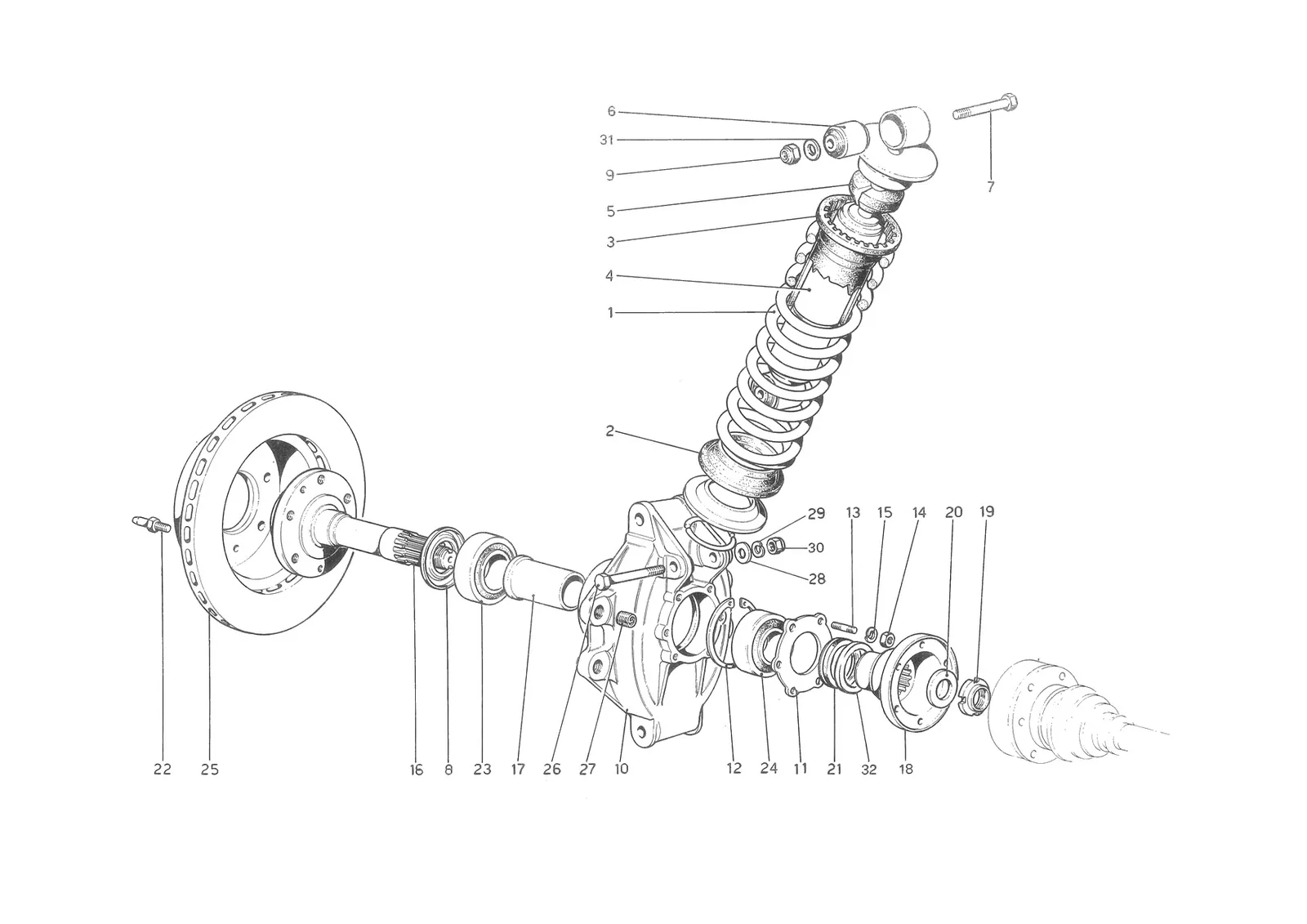 Rear Suspension - Shock Absorber And Brake Disc