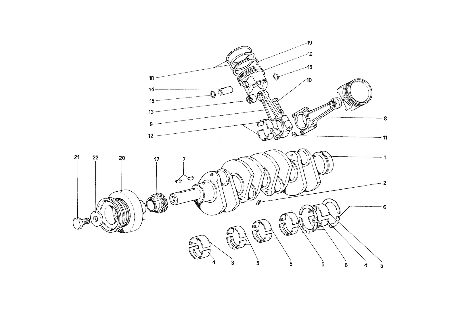 Crankshaft - Connecting rods and pistons