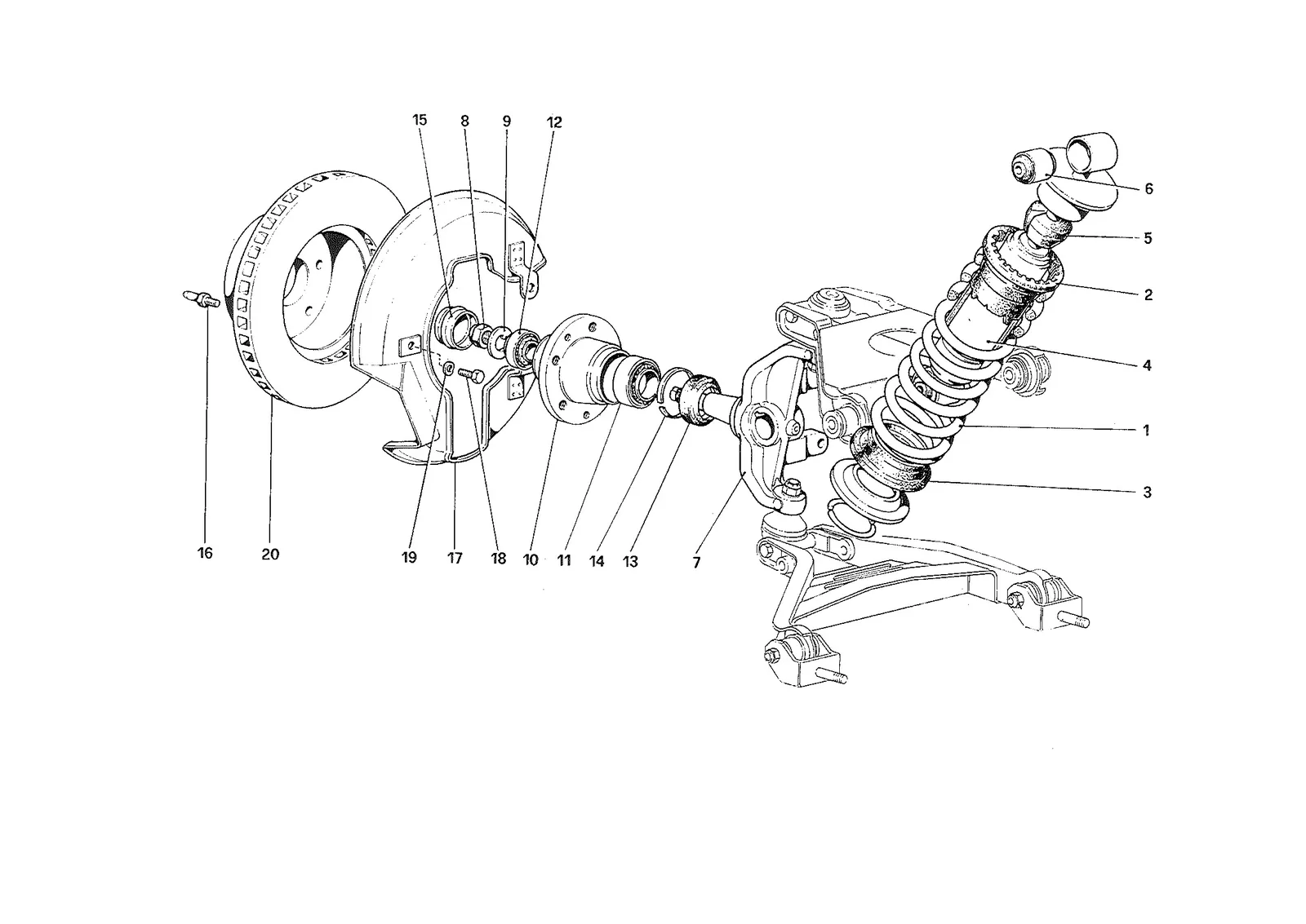 Front Suspension - Shock Absorber and Brake Disc
