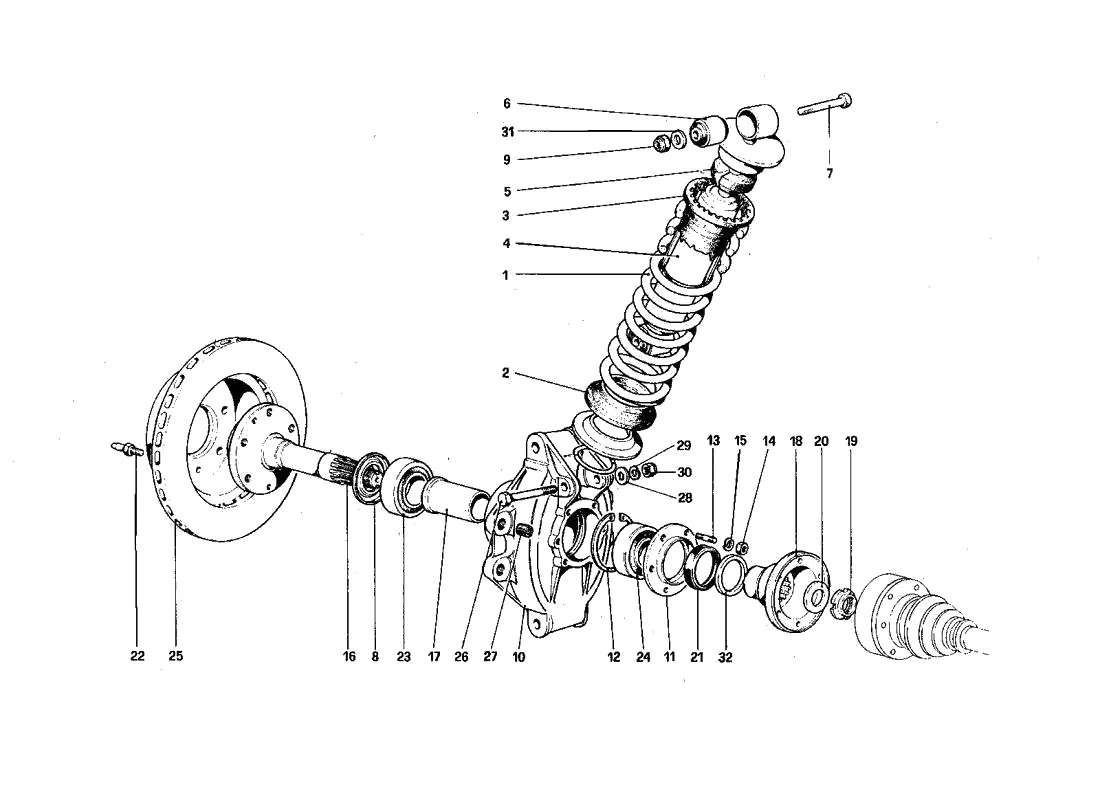 Rear Suspension - Shock Absorber And Brake Disc