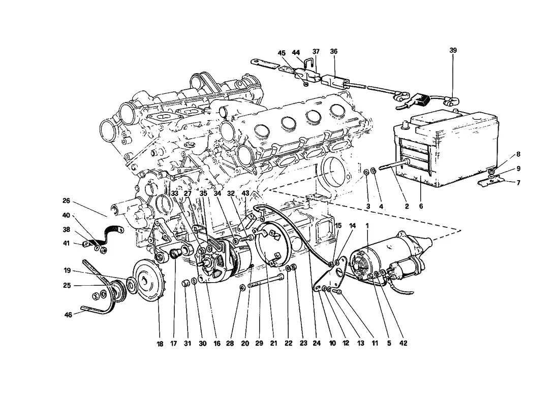 Electric Generating System (Engine With Single Belt)