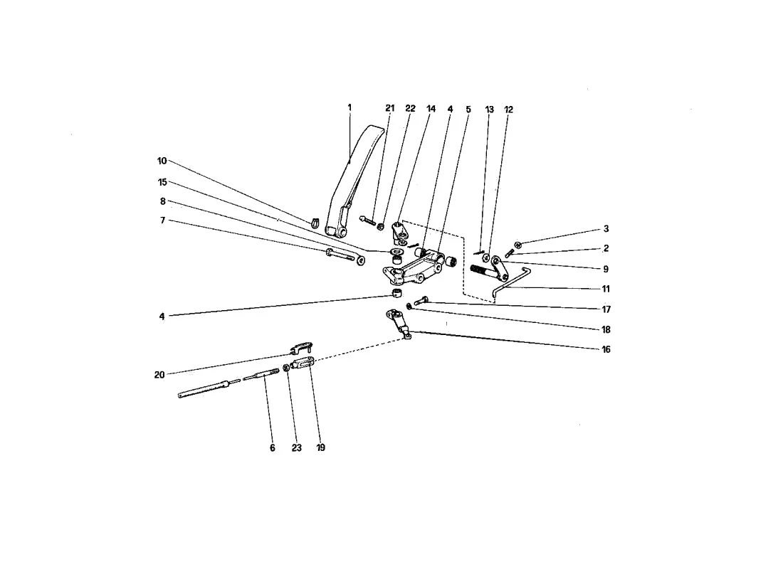 Ferrari 308 Quattrovalvole Throttle Control (Variants For RHD Version) exploded diagram