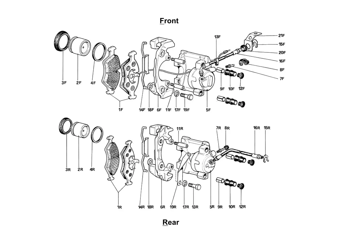 Calipers For Front And Rear Brakes