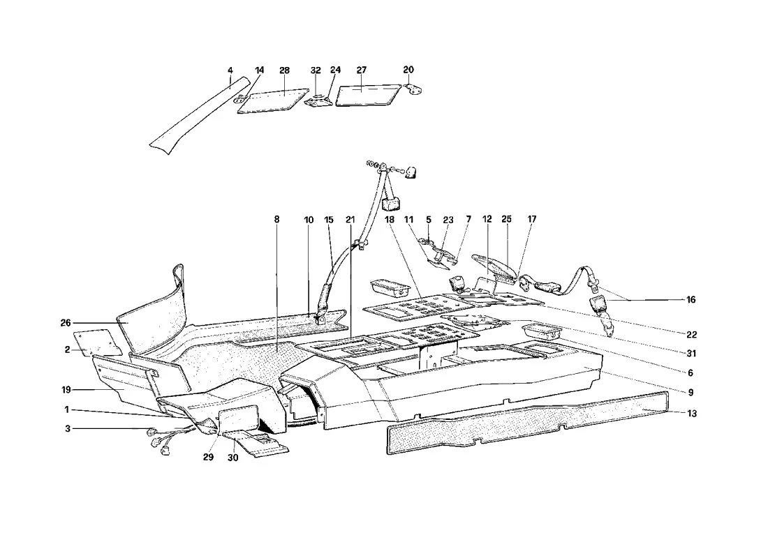 Roof, Tunnel And Safety Belts - Cabriolet