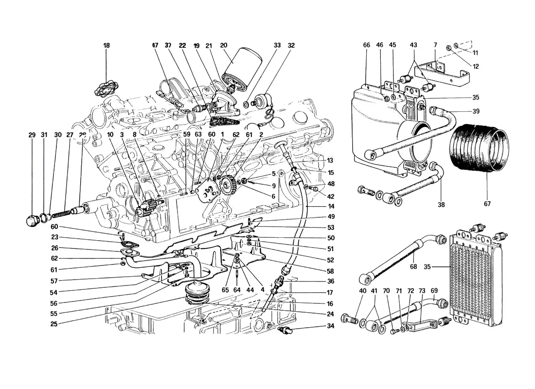 Ferrari 328 GTB/GTS (1985) Lubrication System exploded diagram