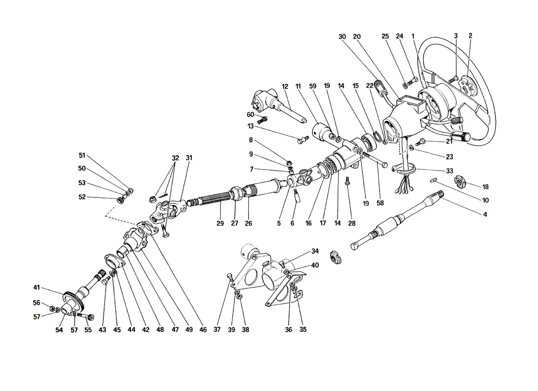 Ferrari 328 GTB/GTS (1985) Steering Column exploded diagram