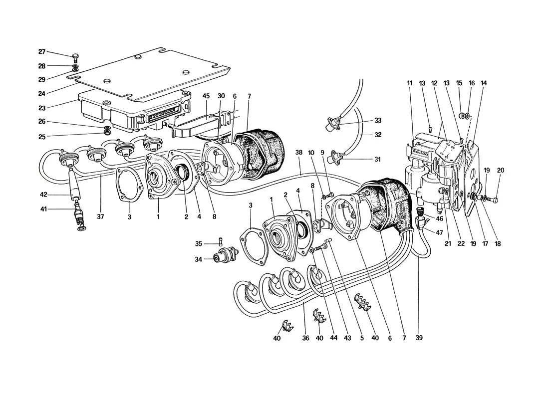 Ferrari 328 GTB/GTS (1985) Engine Ignition exploded diagram