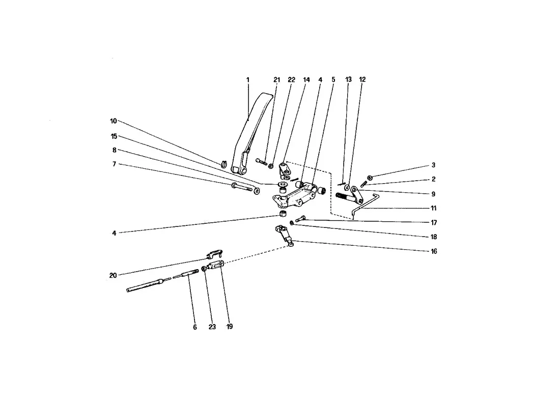 Ferrari 328 GTB/GTS (1985) Throttle Control (Variants For RHD Version) exploded diagram