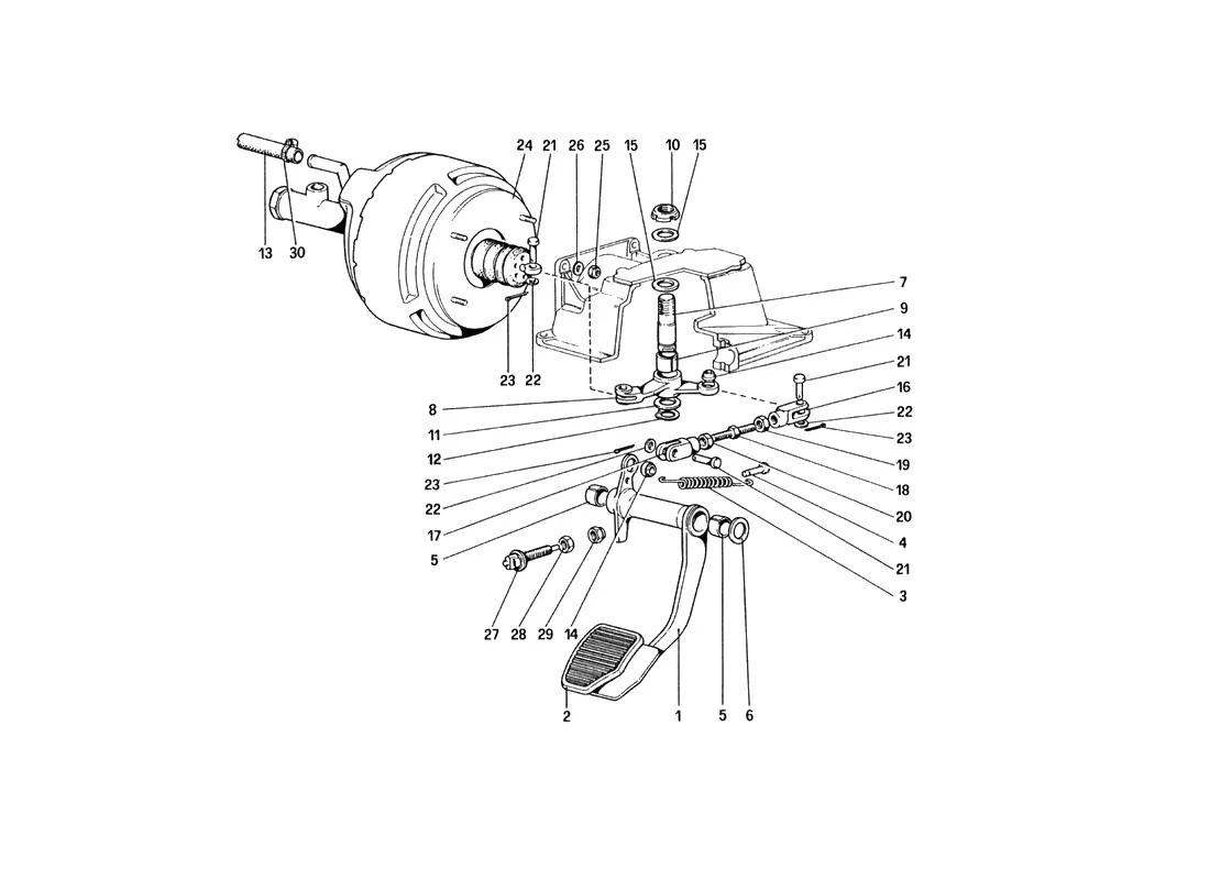 Ferrari 328 GTB/GTS (1985) Brake Hydraulic System (Variants For RHD Version) exploded diagram