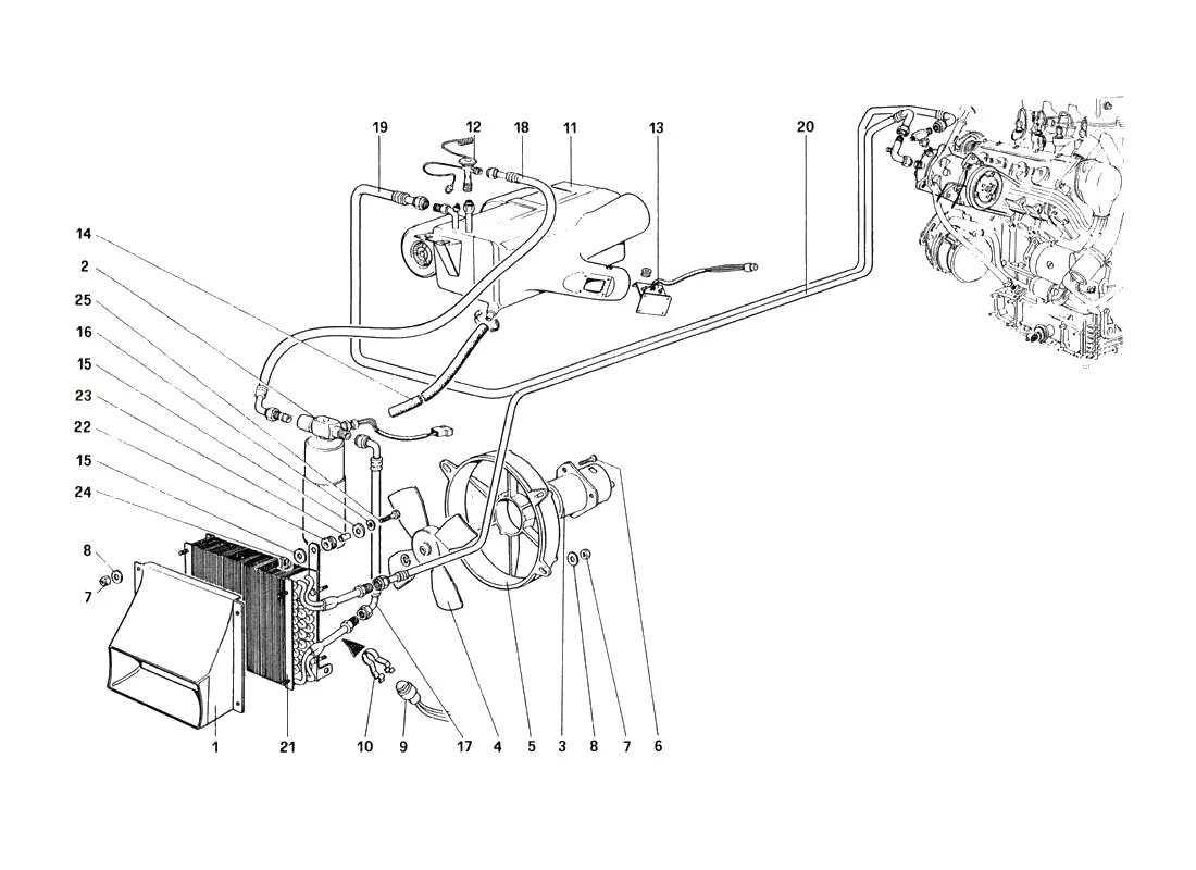 Ferrari 328 GTB/GTS (1985) Air Conditioning System exploded diagram