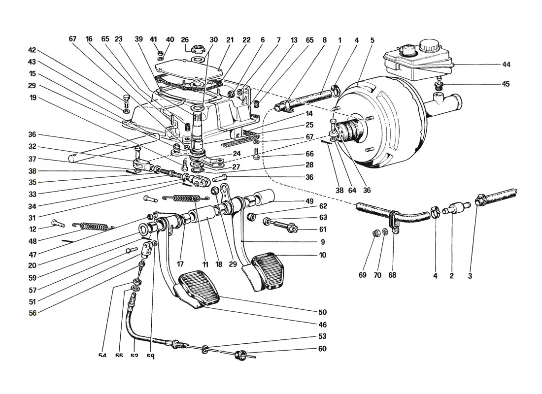 Pedal Board - Brake And Clutch Controls (For Car Without Antiskid System)