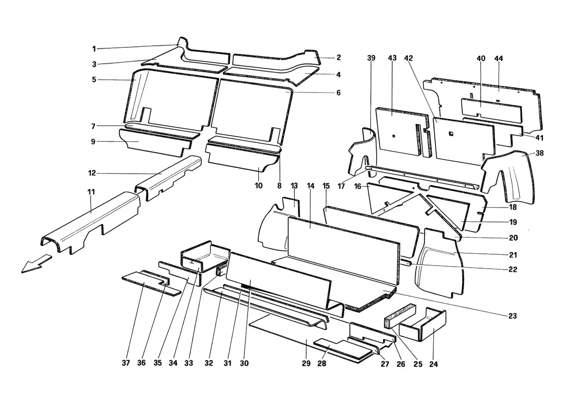 Luggage And Passenger Compartment Insulation (Untill Car No. 66965 - Not For Us - Aus - Ch87 - Sa -
