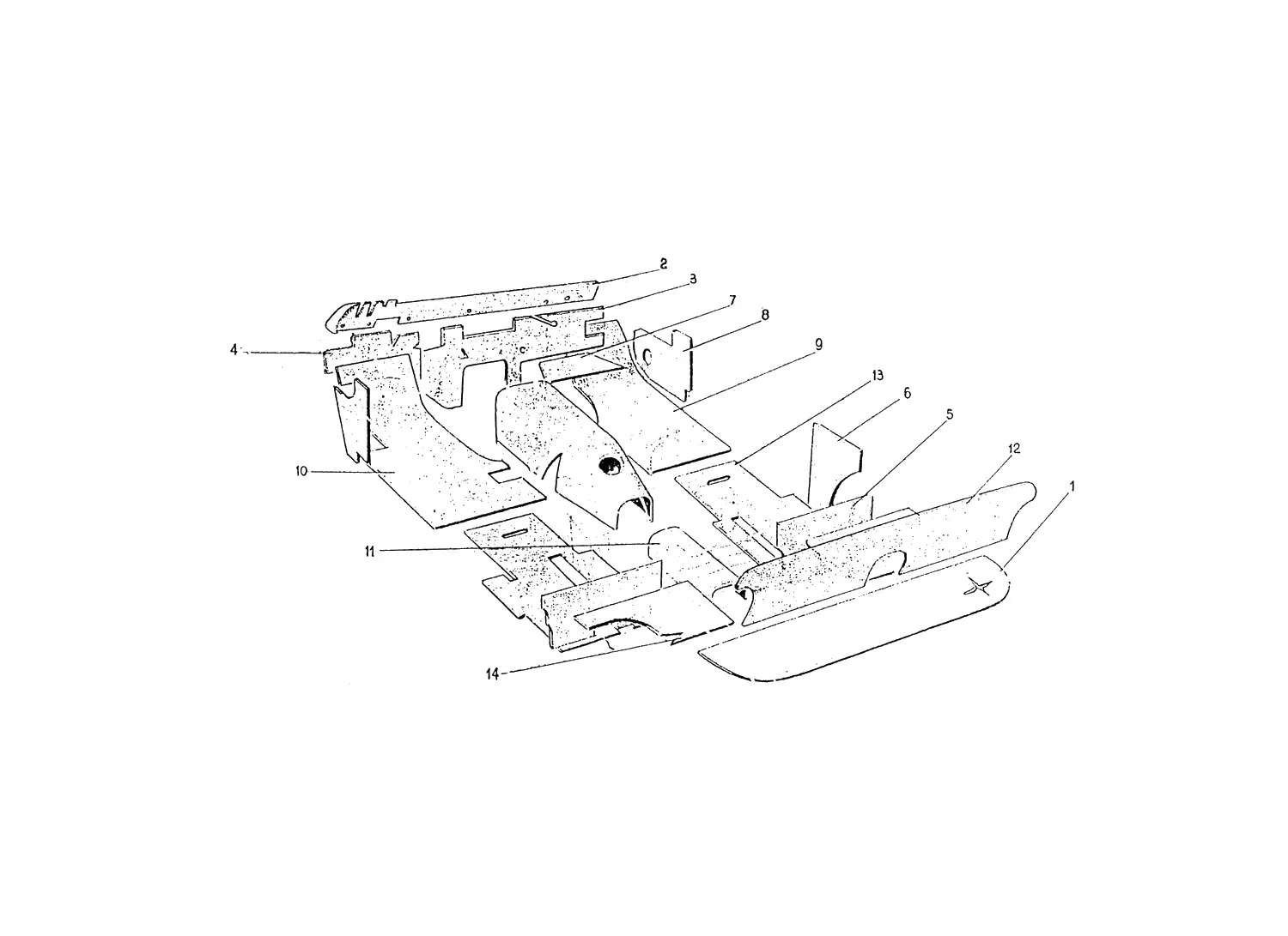 Ferrari 330 GT 2+2 Mk.1 Interior Insulation Felt (Edition 1) exploded diagram