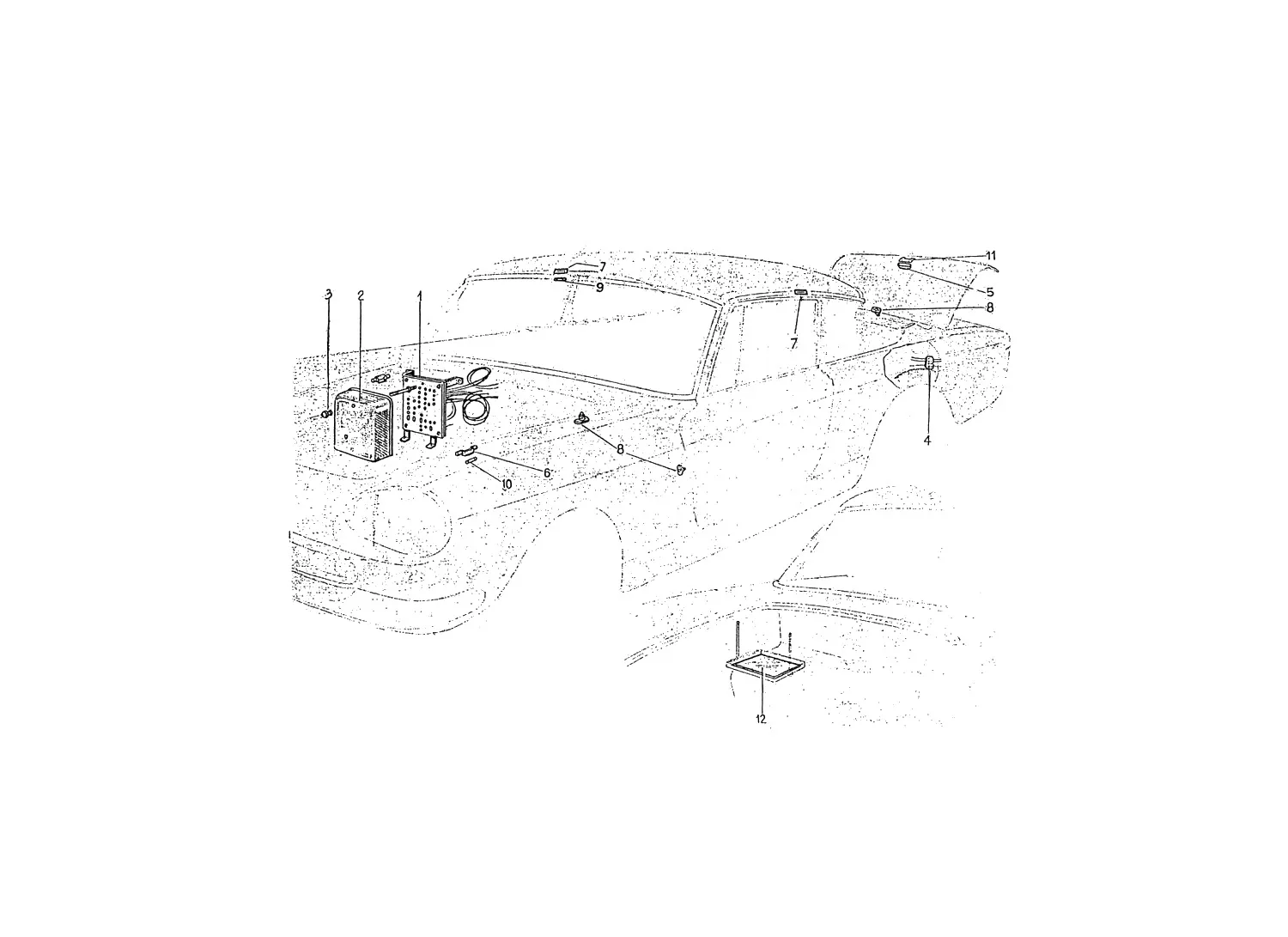 Ferrari 330 GT 2+2 Mk.1 System Electrics exploded diagram